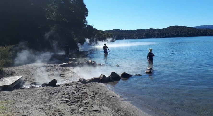شاطئ المياه الساخنة في نيوزيلندا